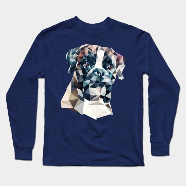 Boxer (Low Poly) Long Sleeve T-Shirt by lunaroveda